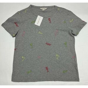 Lucky Brand Shirt Womens Small Gray Cocktail Daiquiri Martini All Over Casual